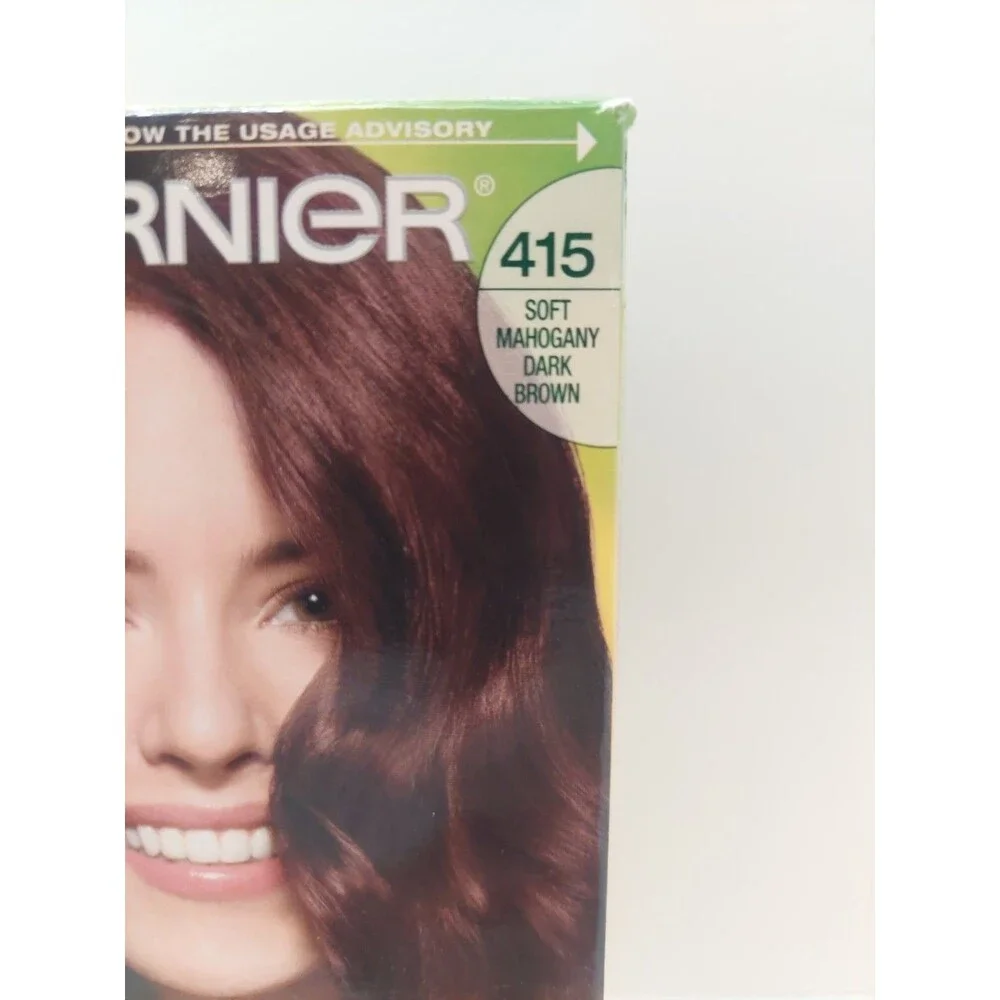 Garnier Nutrisse Color Creme #415 Soft Mahogany Dark Brown Hair Coloring 1 Kit